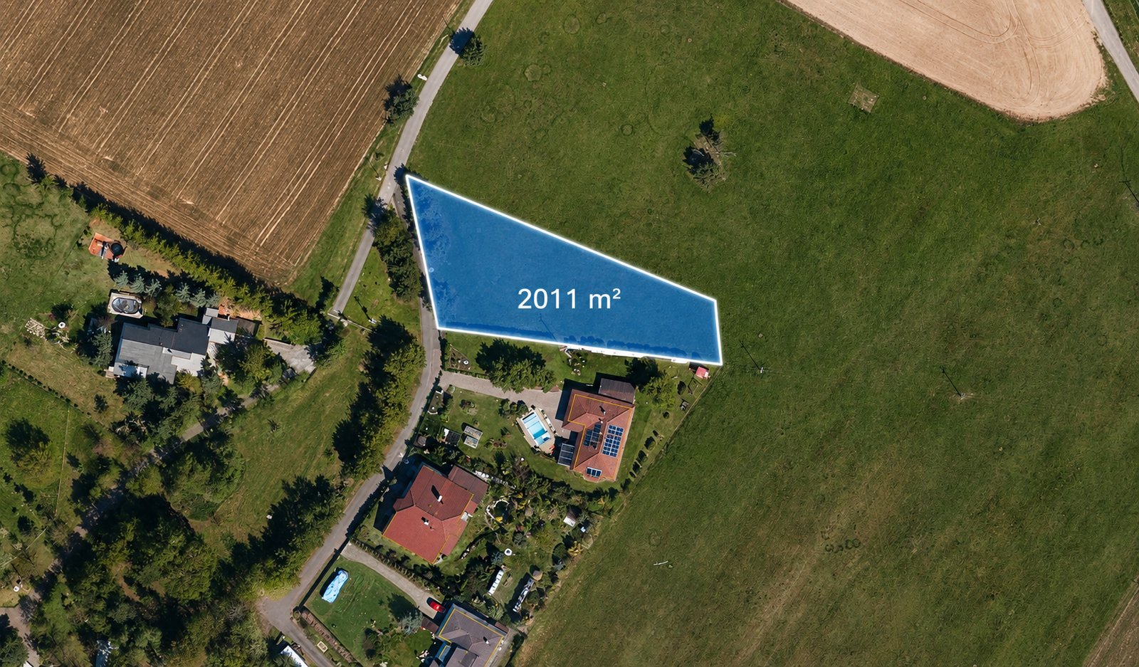 Pozemek 2 011 m² s architektonickým projektem moderní vily | Dvorce u Jihlavy